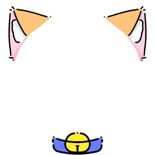 blue collar light orange cat ears Decoration